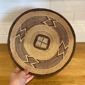 Handwoven Brown and Tan Basket